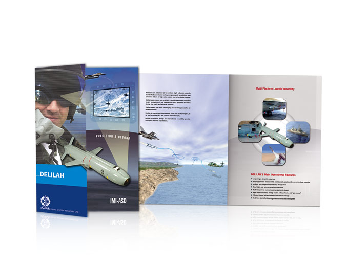 עיצוב עלון מוצר דלילה חזית וגב לתעשייה הצבאית