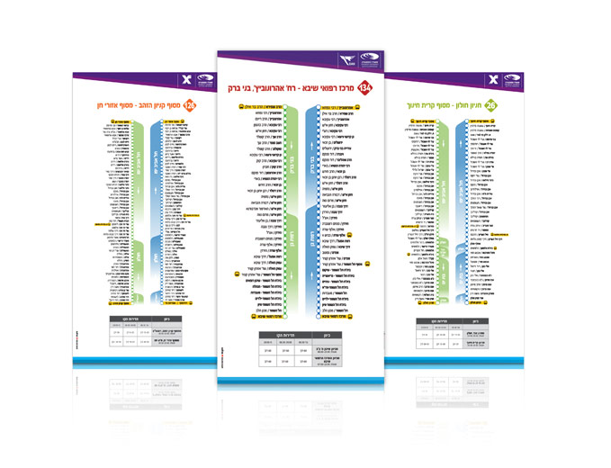 עיצוב פלקט מידע בתחנות אוטובוס בגוש דן