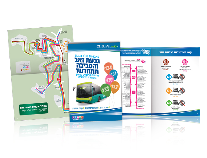 עיצוב חוברת הסברה לכניסת אגד תעבורה לגבעת זאב 